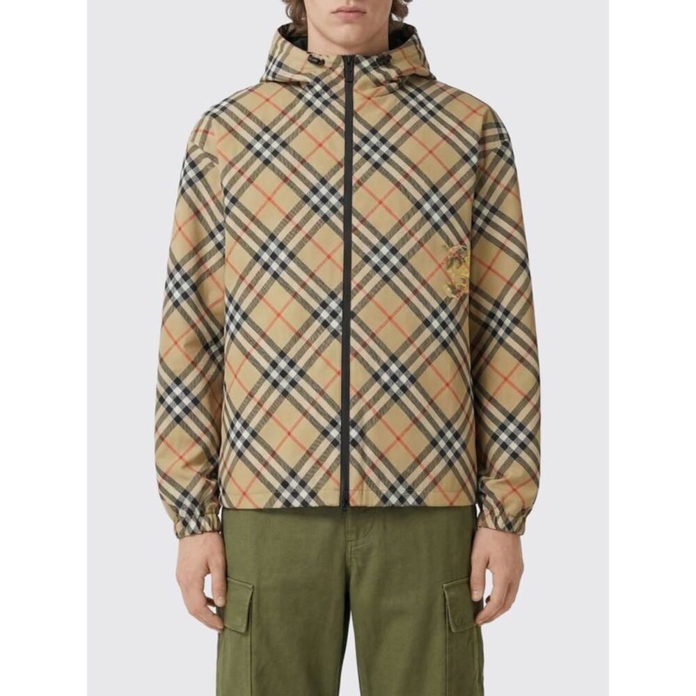 Burberry Men Burberry Check Polyester Hooded Jacket